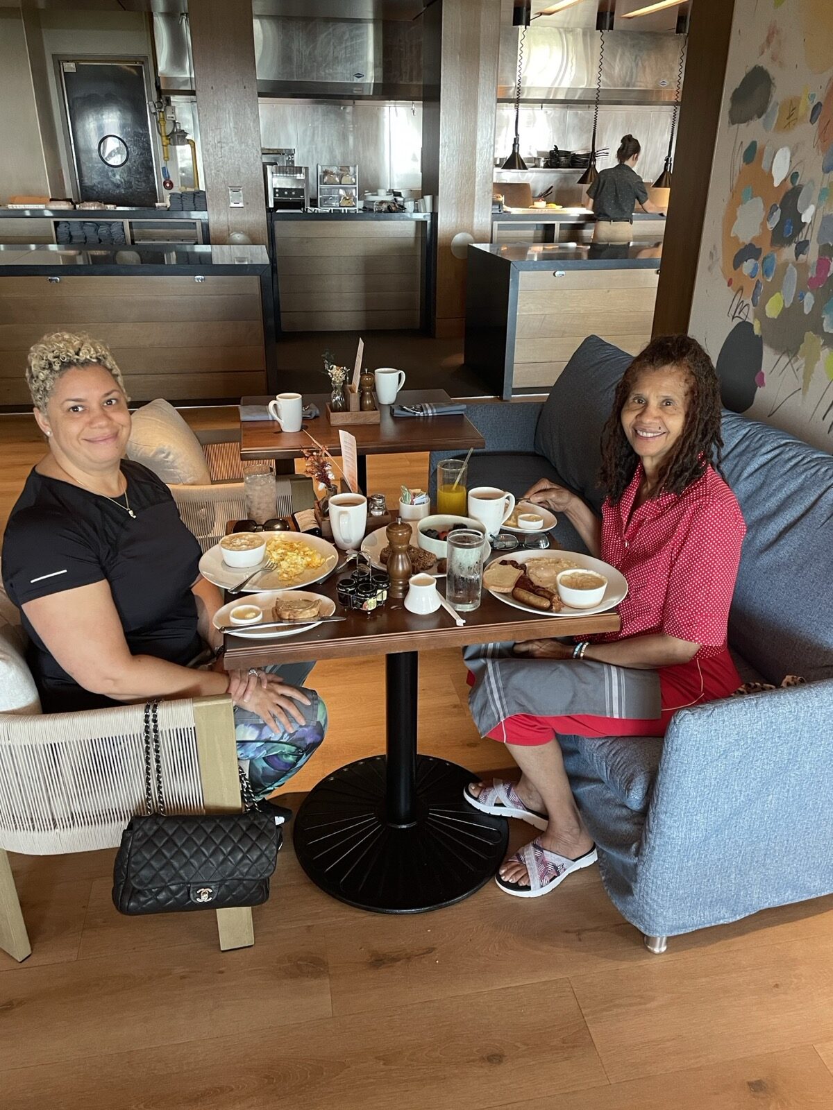 Two women having brunch together